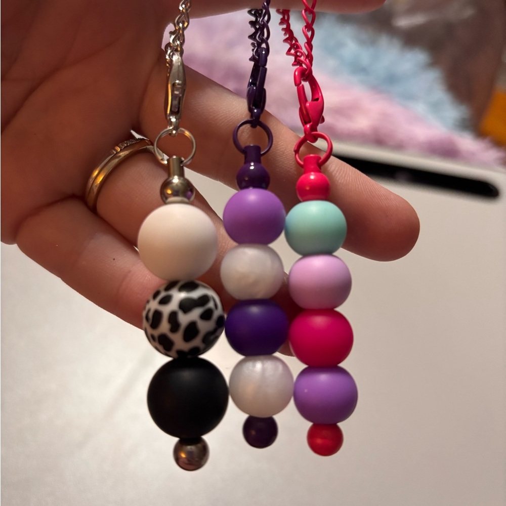 Colorful Beaded Keychain Set - Picture 2 of 2